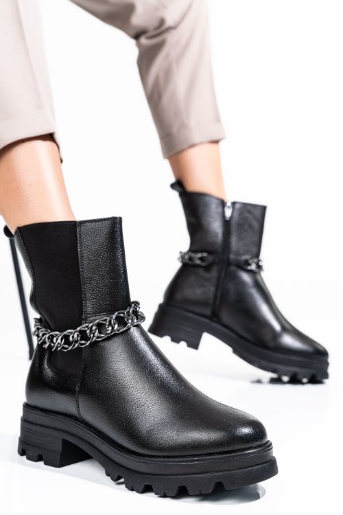 Ghete femei piele naturala negre 2s77ns0021301