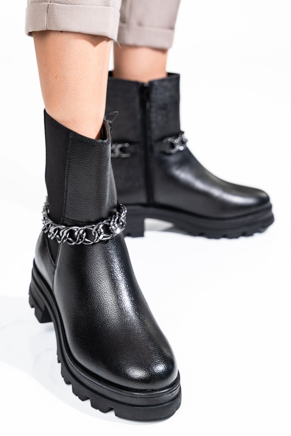 GHETE FEMEI PIELE NATURALA NEGRE 2S77NS0021301