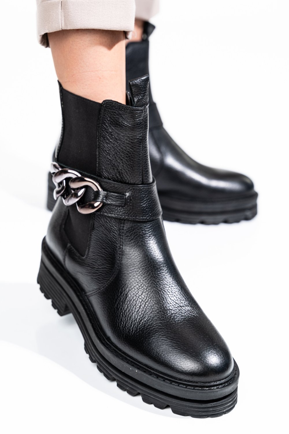 GHETE FEMEI PIELE NATURALA NEGRE 2S77LL0051301