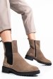 Ghete femei piele naturala intoarsa taupe 2s77ns0011301