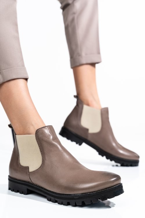 Ghete femei piele naturala taupe 46-673-130