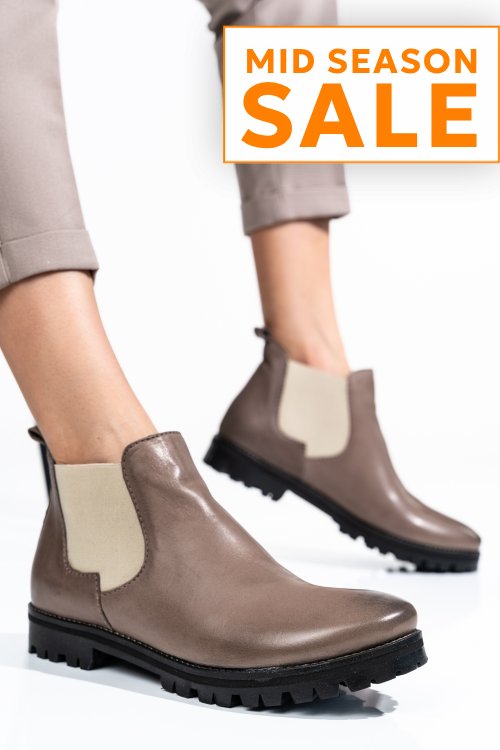 Ghete femei piele naturala taupe 46-673-130