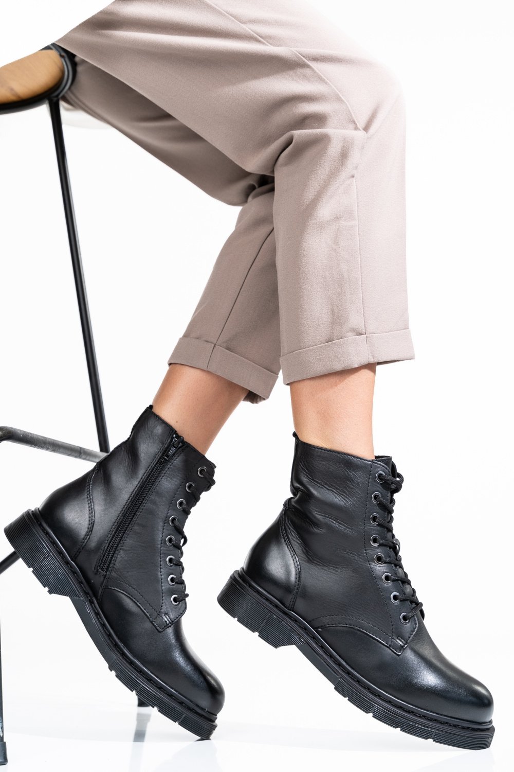 GHETE DAMA PIELE NATURALA NEGRE WS77H-294H26