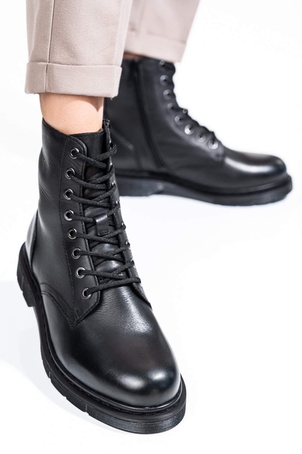GHETE DAMA PIELE NATURALA NEGRE WS77H-294H26