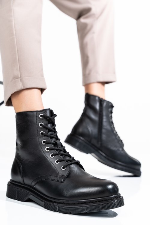 Ghete dama piele naturala negre ws77h-294h26