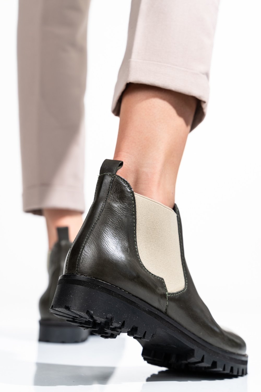 GHETE FEMEI PIELE NATURALA OLIVE 46-673-130