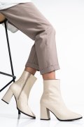 BOTINE DAMA PIELE NATURALA BEJ CU TOC 192615