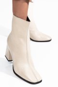 BOTINE DAMA PIELE NATURALA BEJ CU TOC 192615