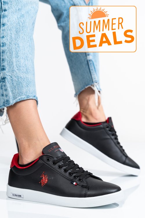 U.s. polo assn, pantofi sport black-red franco-gsn