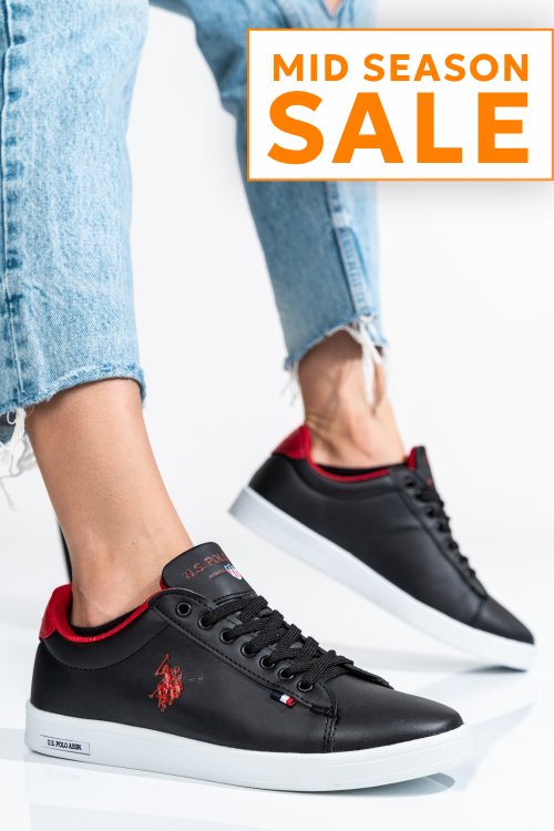 U.s. polo assn, pantofi sport black-red franco-gsn