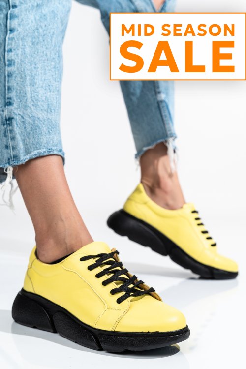 Pantofi sport galbeni piele naturala 3s77011b