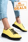 PANTOFI SPORT GALBENI PIELE NATURALA 3S77011B