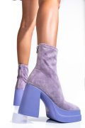 BOTINE FEMEI PIELE NATURALA INTOARSA MOV  OB1591365