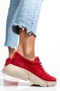 PANTOFI SPORT ROSII PIELE NATURALA INTOARSA 3S77011B