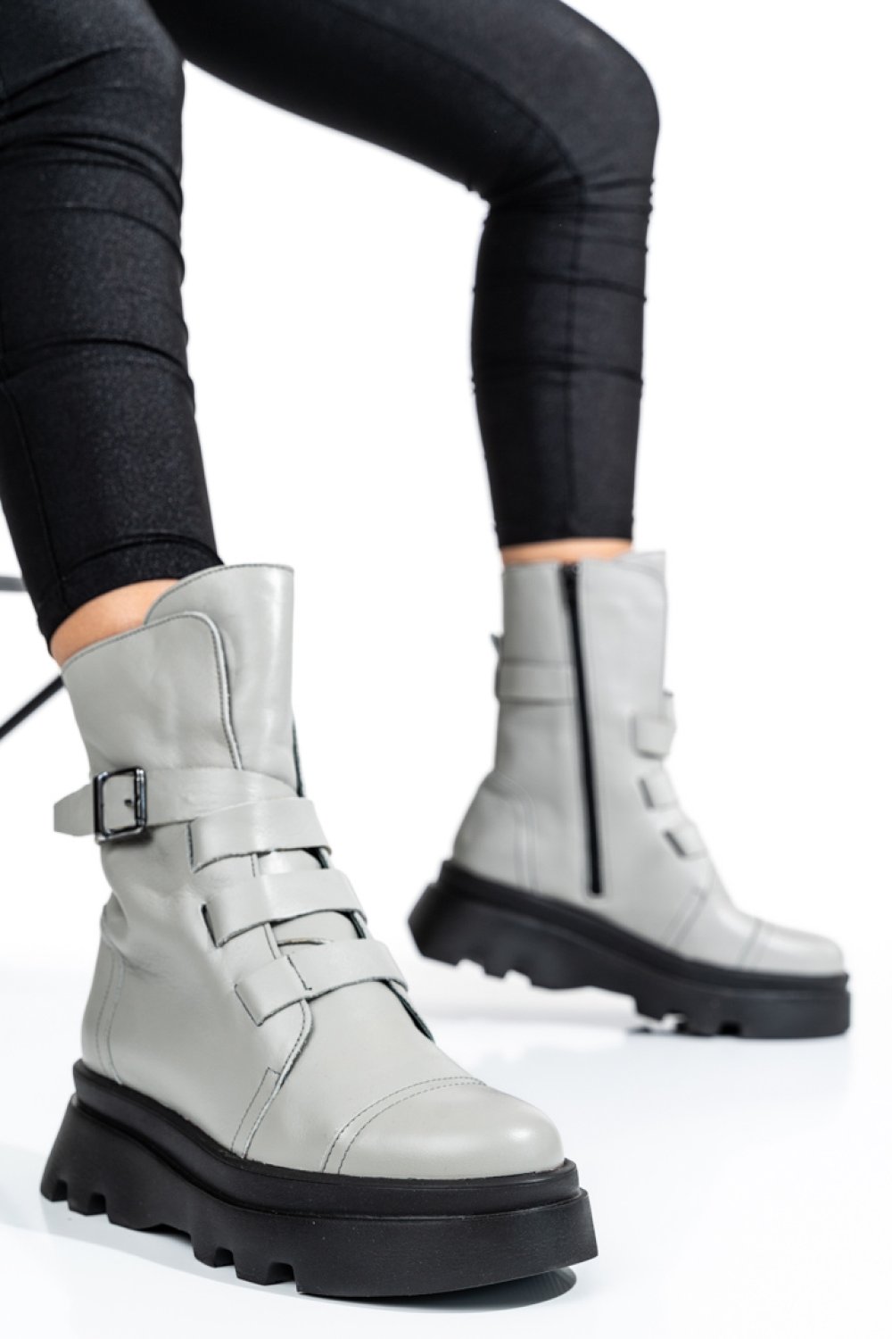 GHETE DAMA PIELE NATURALA GRI 2S7722866NP