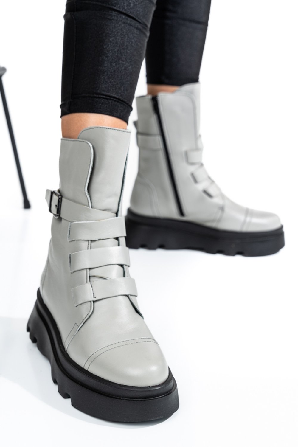 GHETE DAMA PIELE NATURALA GRI 2S7722866NP