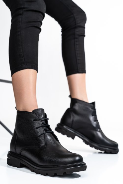 Ghete dama piele naturala negre 2s7732-004fl