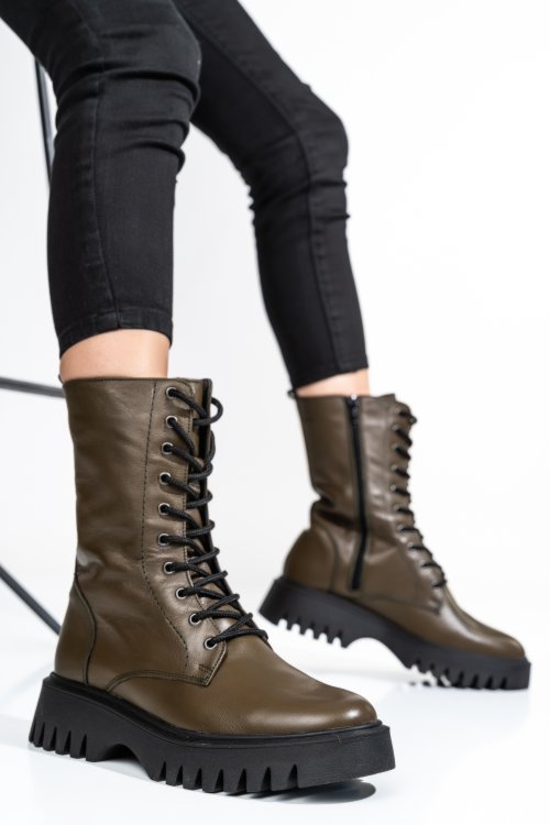 Ghete dama piele naturala khaki 2s7732-052np