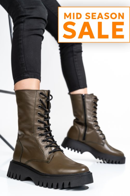 Ghete dama piele naturala khaki 2s7732-052np