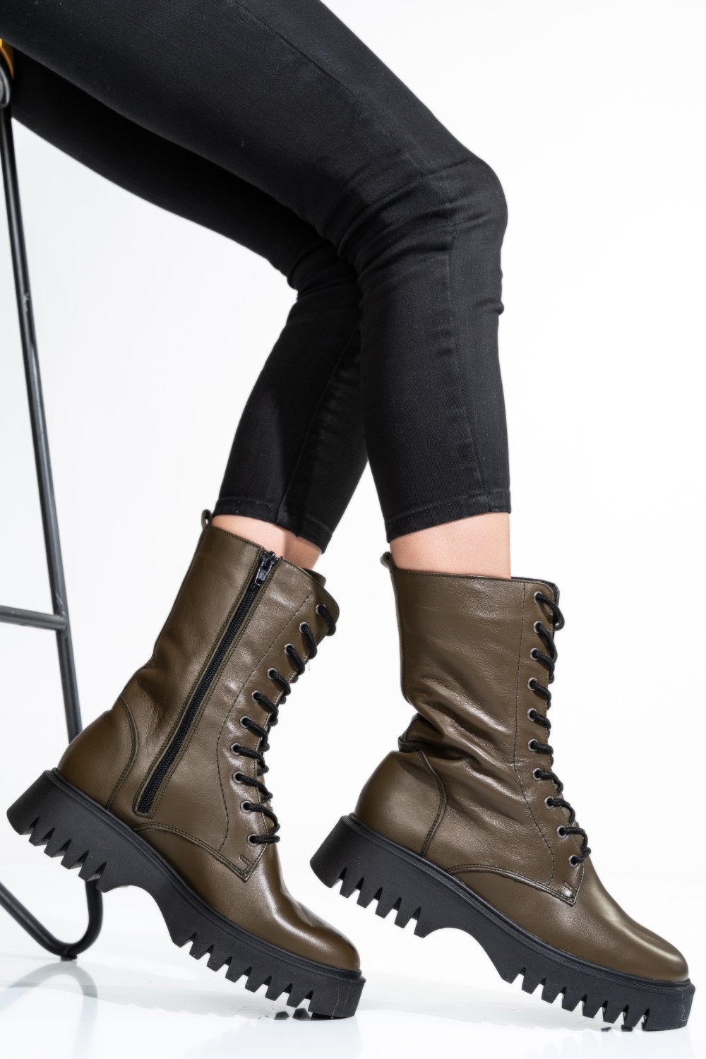 GHETE DAMA PIELE NATURALA KHAKI 2S7732-052NP