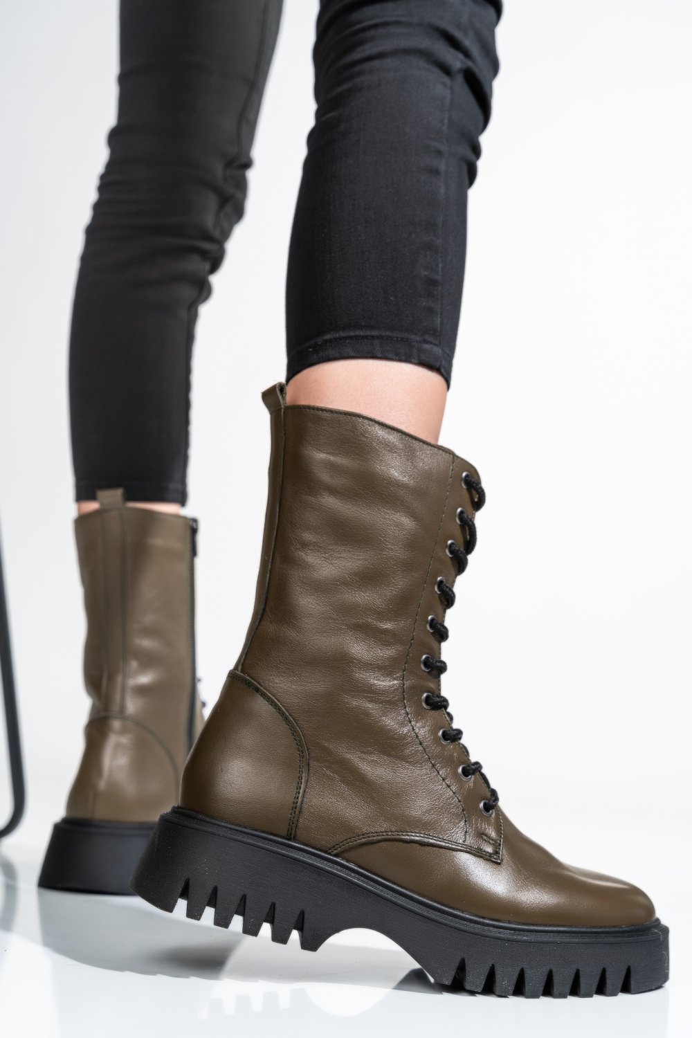 GHETE DAMA PIELE NATURALA KHAKI 2S7732-052NP