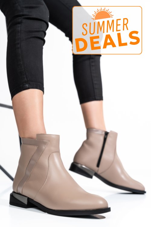 Ghete dama piele naturala bej 2s7732-006np-npk