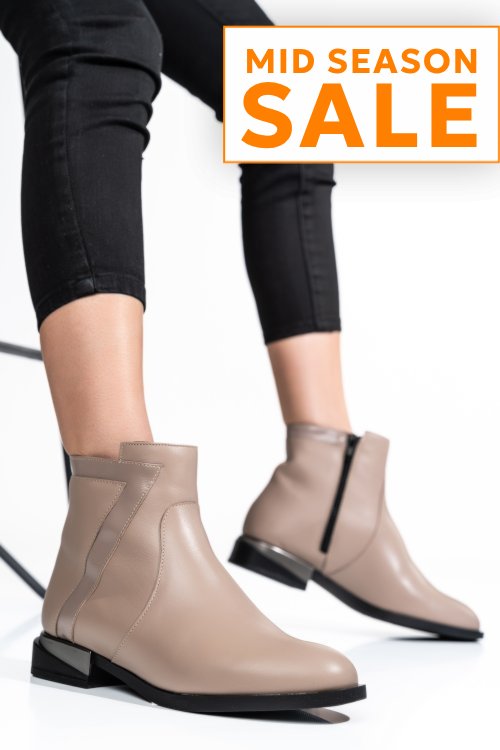 Ghete dama piele naturala bej 2s7732-006np-npk
