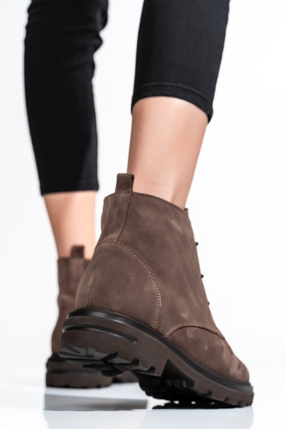 GHETE DAMA PIELE NATURALA INTOARSA TAUPE 2S7732-004SP