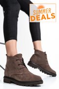 GHETE DAMA PIELE NATURALA INTOARSA TAUPE 2S7732-004SP