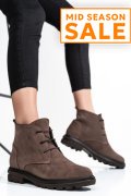 GHETE DAMA PIELE NATURALA INTOARSA TAUPE 2S7732-004SP