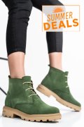 GHETE DAMA PIELE NATURALA INTOARSA KHAKI 2S7732-004SP