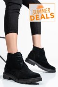 GHETE DAMA PIELE NATURALA INTOARSA NEGRE 2S7732-004SP