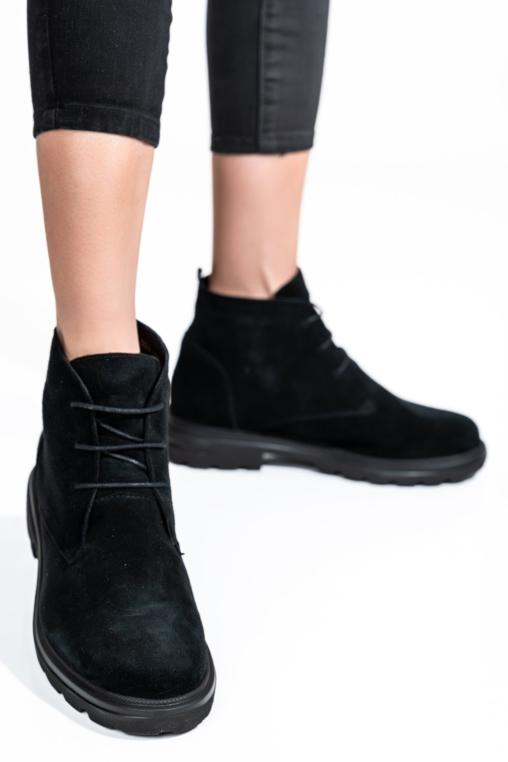 GHETE DAMA PIELE NATURALA INTOARSA NEGRE 2S7732-004SP