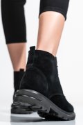 GHETE DAMA PIELE NATURALA INTOARSA NEGRE 2S7732-004SP