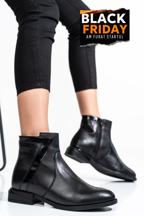 Ghete femei piele naturala negre 2s7732-006np-npk
