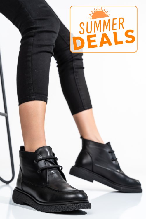 Ghete femei piele naturala negre 2s7732-001np