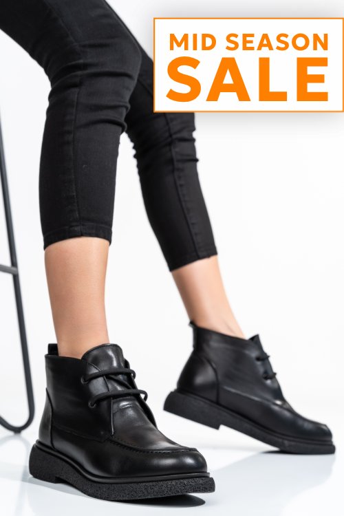 Ghete femei piele naturala negre 2s7732-001np