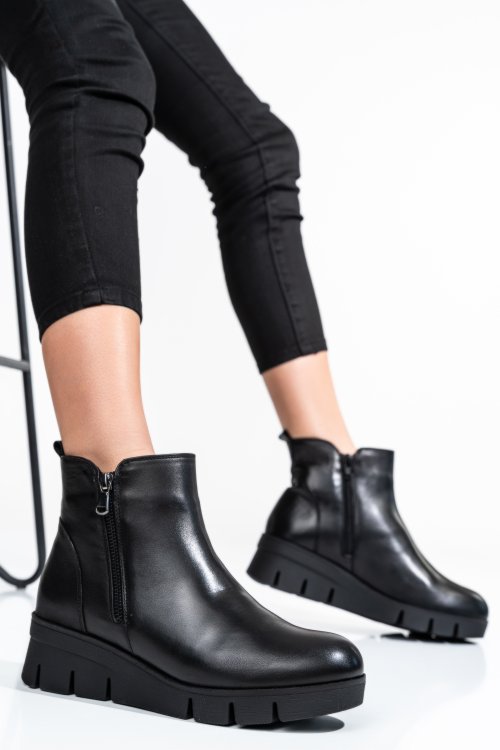 Ghete femei piele naturala negre 2s7732-023np