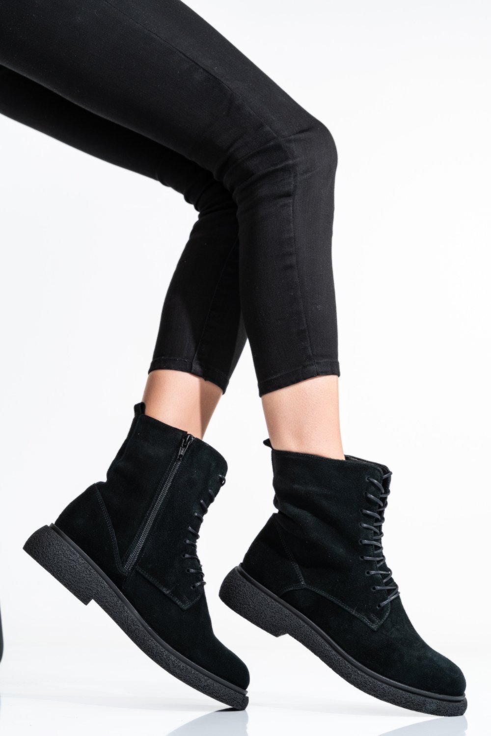 GHETE DAMA PIELE NATURALA INTOARSA NEGRE 2S7732-002SP