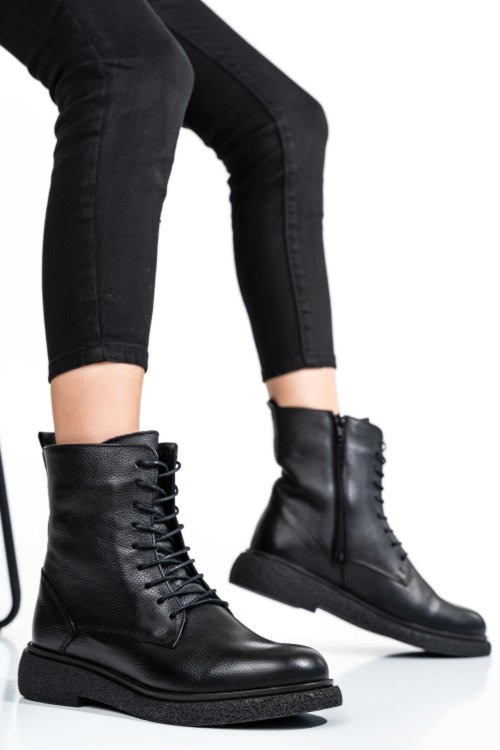 Ghete femei piele naturala negre 2s7732-002sfl