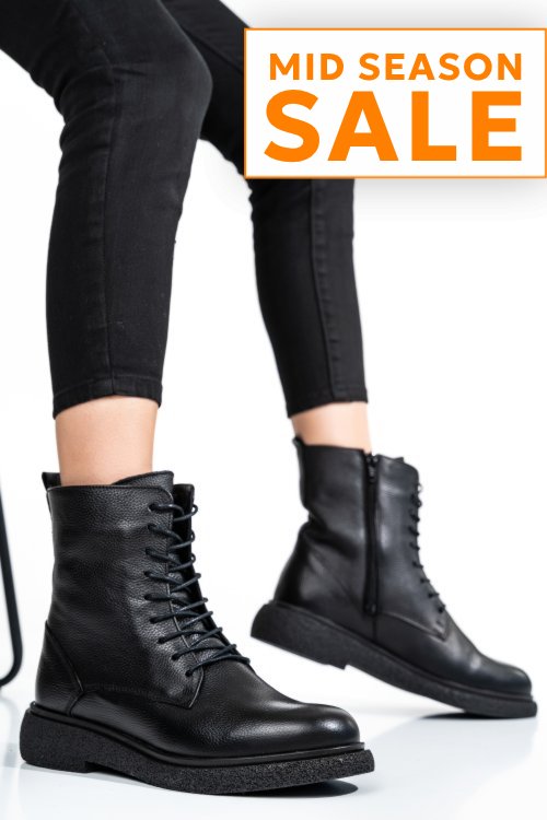 Ghete femei piele naturala negre 2s7732-002sfl