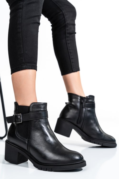 Ghete femei piele naturala negre 2s7732-025np