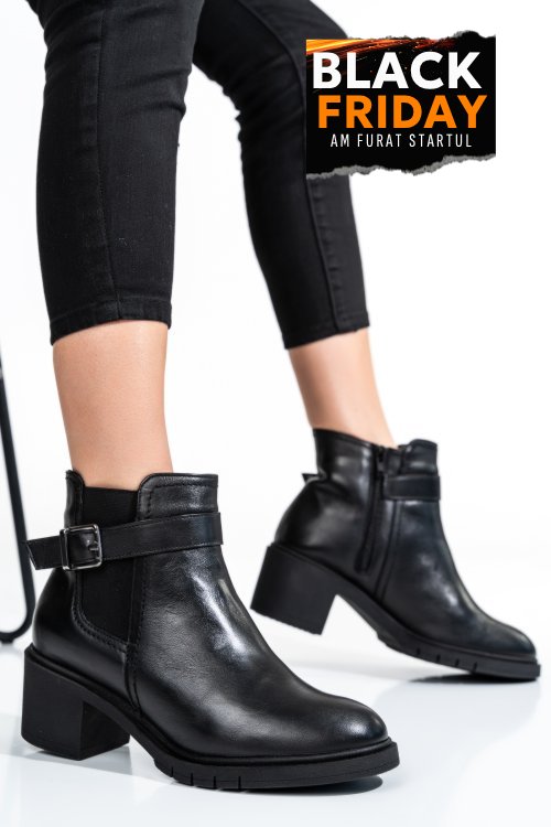 Ghete femei piele naturala negre 2s7732-025np