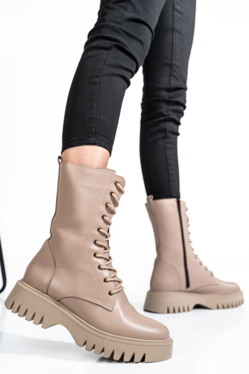 GHETE DAMA PIELE NATURALA BEJ 2S7732-052NP