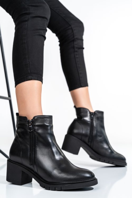 Botine femei piele naturala negre 2s7732-026np