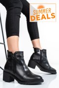 BOTINE FEMEI PIELE NATURALA NEGRE 2S7732-026NP