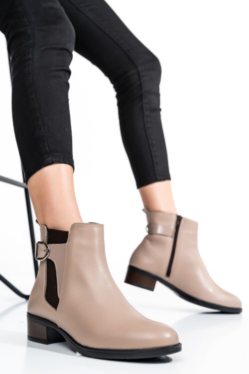 Ghete dama piele naturala bej 2s7732-008np