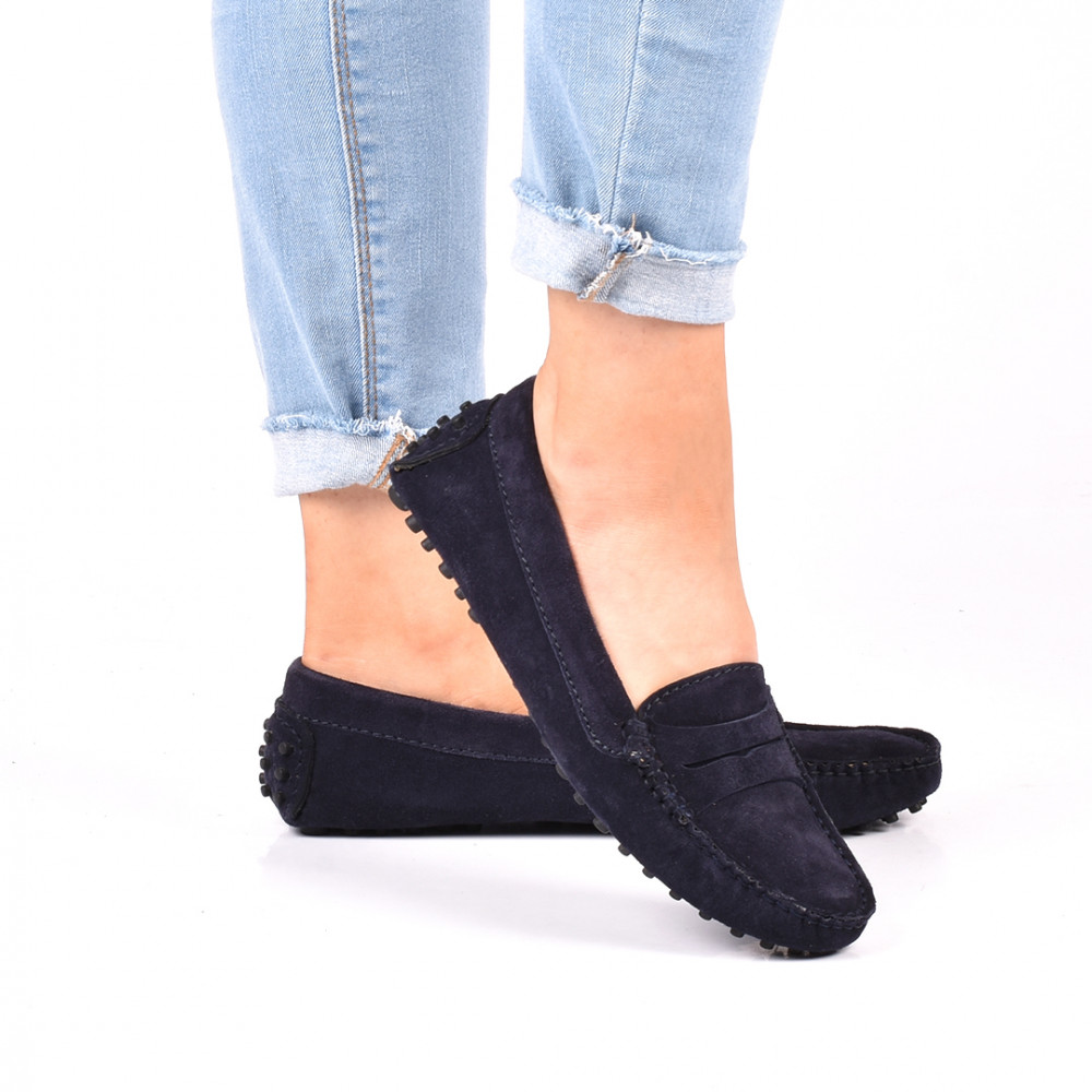 MOCASINI BLEUMARIN PIELE NATURALA INTOARSA CAM23