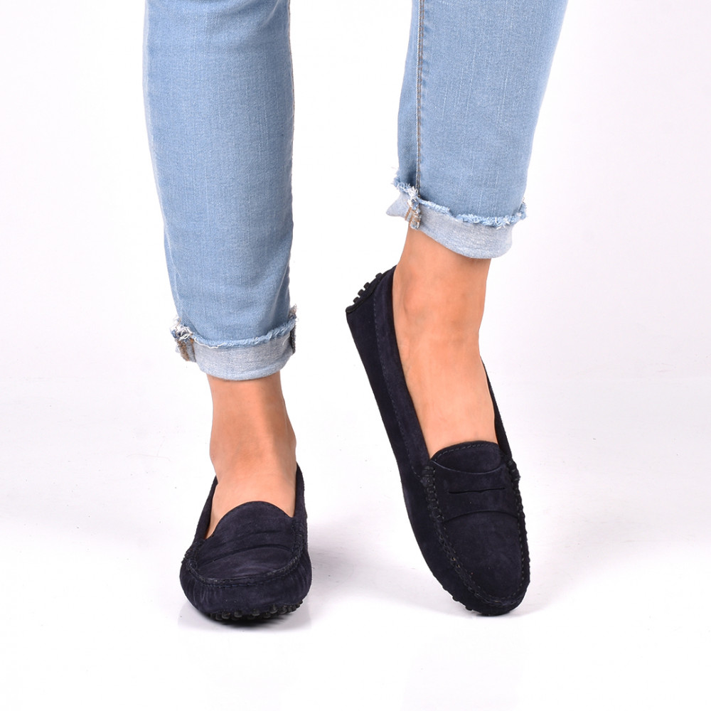 MOCASINI BLEUMARIN PIELE NATURALA INTOARSA CAM23