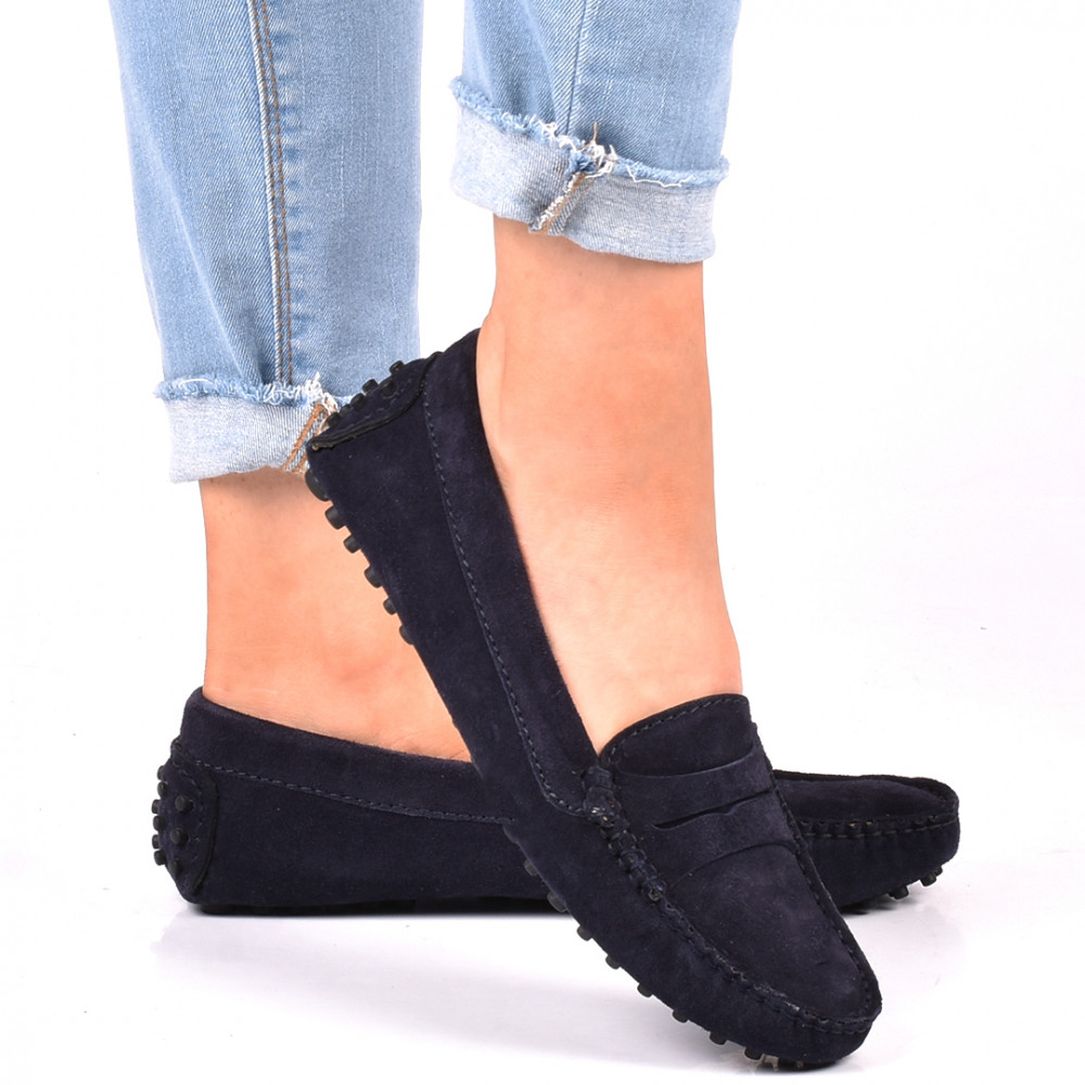 MOCASINI BLEUMARIN PIELE NATURALA INTOARSA CAM23